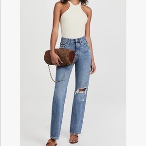 NWOT DL1961 Emilie Straight Leg High Rise 31” in Rigid Light Distressed
